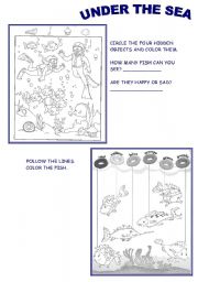 English Worksheet: UNDER THE SEA