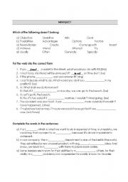 English worksheet: Miniquiz