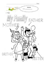 English Worksheet: Family