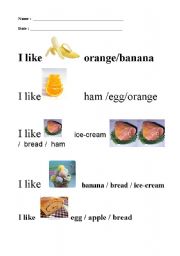 English worksheet: Food 