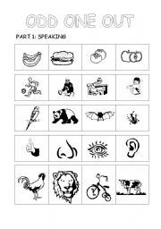 English Worksheet: Odd one out