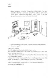 English worksheet: Prepositions of place + places in town