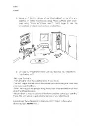 English Worksheet: Prepositions of place + places in town