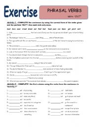 English Worksheet: PHRASAL VERBS WITH OUT