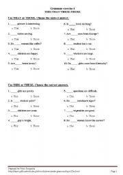 English Worksheet: Demonstratives