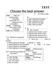 English Worksheet: Final test: here is National test for sixth students which evaluate their grammar and reading comprehension as well as dialogue .. hope its very useful for your kids ^^