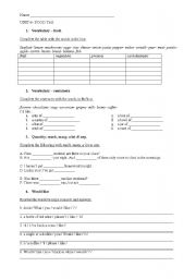 English worksheet: Food