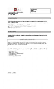 English Worksheet: quiz elementary