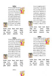 English Worksheet: Sukkot wordsearch