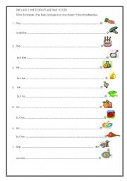 English worksheet: She likes that food!