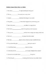 English worksheet: WHO or WHICH