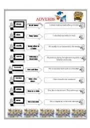 English worksheet: ADVERBS