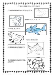 English Worksheet: Sea animals