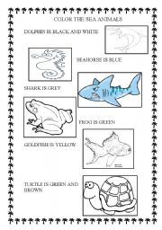 English worksheet: Sea animals