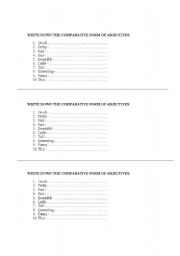 English Worksheet: forms of adjectives