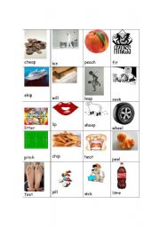 English Worksheet: pronouncing i and ee -bit and beat