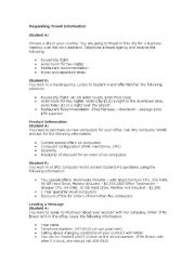 English Worksheet: Telephoning roleplays