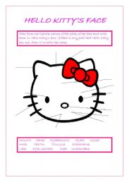 English Worksheet: hello kittys face