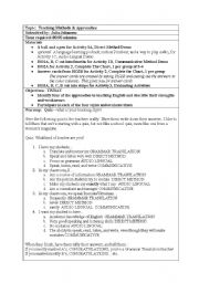 English Worksheet: Teaching Methods, a Teacher Training Seminar