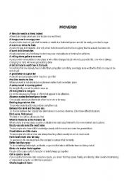 English worksheet: proverbs