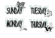 English Worksheet: Little pictures for your class about DAYS
