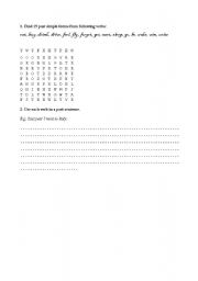 English worksheet: Word search Past Simple