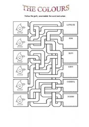 English Worksheet: The Colours Path