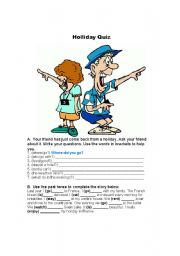 English worksheet: holliday quiz