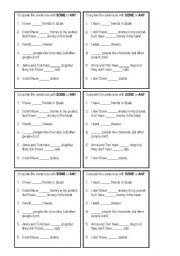 English Worksheet: Exercises with SOME and ANY
