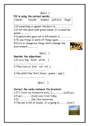 English worksheet: Grammar & vocabulary quiz