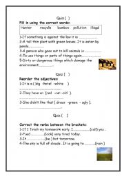 English Worksheet: Grammar & vocabulary quiz