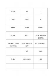 English worksheet: PRESENT SIMPLE GAME