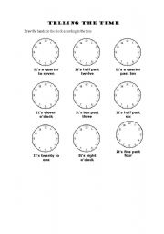 English Worksheet: Telling the time