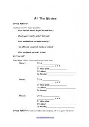 English Worksheet: At the movies