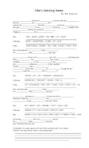 English worksheet: Shes leaving home