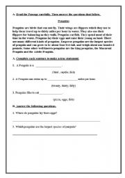 English worksheet: Reading comprehension