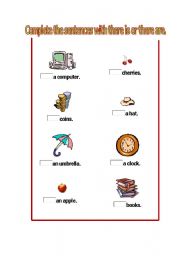 English worksheet: There is or there are