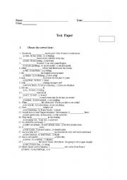English Worksheet: test paper present simple, continuous & present perfect