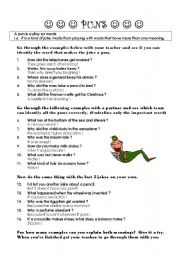 English Worksheet: Puns - Introduction (guided activity)