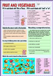 English Worksheet: Fruit and vegetables