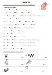 Swine flu worksheet