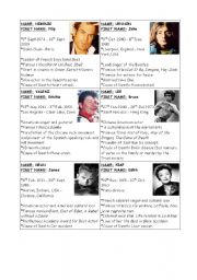 English Worksheet: Oral expression 3 Biographies