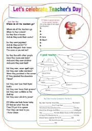 English Worksheet: Lets celebrate Teachers Day