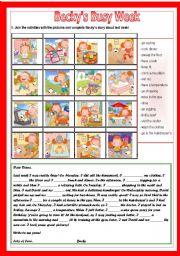 English Worksheet: Beckys busy week