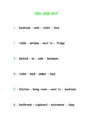 English Worksheet: Odd one out (HOUSE)