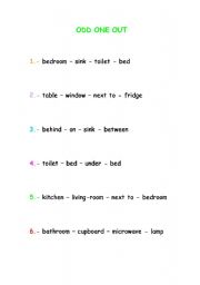 English worksheet: Odd one out (HOUSE)