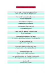 English worksheet: proverbs and sayings
