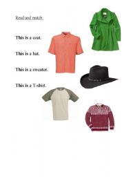 English worksheet: Clothes