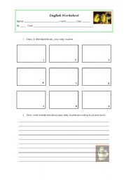 English Worksheet: daily routine