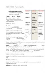 English Worksheet: A trip to England - be going to  - practice